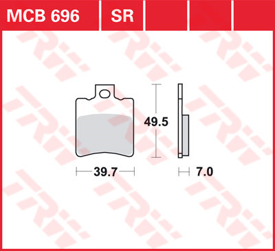Bremsbelag TRW vorne für Sachs ZZ 125 Funbike   660 99-  MCB696