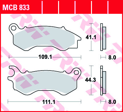 Bremsbelag TRW vorne für Honda NSC 50 AC Vision 16  AF72 12-  MCB833