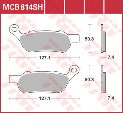 Bremsbelag TRW hinten  für Kawasaki Z 750 R, ABS 4 Beläge 11-12   MCB841