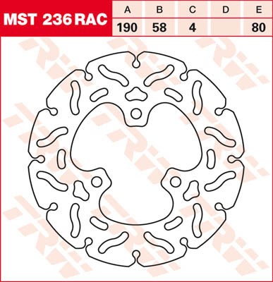 Bremsscheibe TRW vorne starr RAC Piaggio   50 Stalker C13 97-  MST236RAC