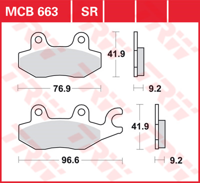 Plaquettes de frein Avant TRW Lucas MCB663 Honda VT 125 C Shadow JC29 99-00
