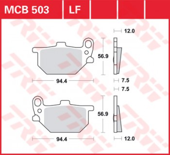 Bremsbelag TRW vorne für Yamaha RD 400     1A3 78-79  MCB503