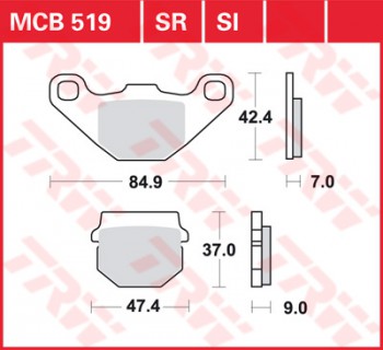 Bremsbelag TRW vorne Aeon  50 -100 -125 -150 Nox   06-  MCB519EC