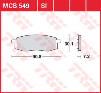 Bremsbelag TRW vorne für Yamaha YZ 250       88  MCB549SI