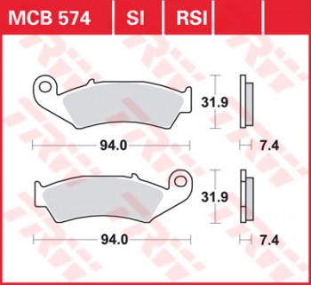 Bremsbelag TRW vorne für Honda CR 125 R   JE01 87-94  MCB574RSI