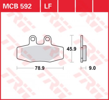Bremsbelag TRW hinten  für KTM LC4 600 Enduro   88-91   MCB592