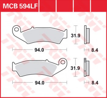 Bremsbelag TRW hinten  für Honda NSR 250 R   94-97   MCB594