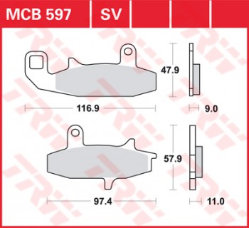 Bremsbelag TRW vorne für Suzuki DR-Z 800       88-90  MCB597SV