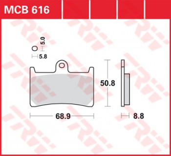 Bremsbelag TRW vorne für Yamaha FZR 250 R     89-  MCB616