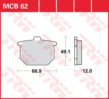 Bremsbelag TRW vorne für Honda GL 1000     GL1, GL2 75-77  MCB62