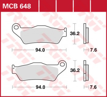 Bremsbelag TRW vorne Alfer VR  250 Enduro   98-05  MCB648SI