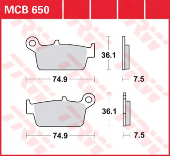 Bremsbelag TRW vorne Peugeot SV 50 Geo, L   F 052-DE 93-  MCB650