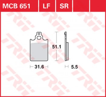 Bremsbelag TRW vorne Italjet   125 Formula     94-96  MCB651