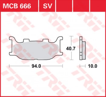 Bremsbelag TRW vorne für Yamaha YP 400 Majesty, ABS  SH05 05-  MCB666SRM