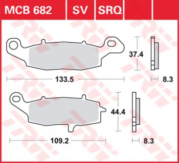 Bremsbelag TRW vorne für Kawasaki ZR-7 750   links ZR750F 99-04  MCB682