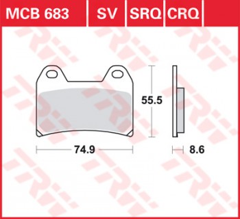 Bremsbelag TRW vorne Aprilia RSV 1000 Falco SL, R   PA 00-05  MCB683SV