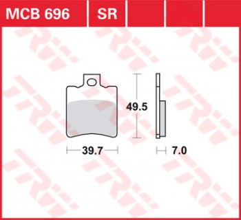 Bremsbelag TRW vorne Sachs ZZ 125 Funbike   660 99-  MCB696