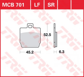 Bremsbelag TRW vorne für Yamaha EW 50 Slider   SA09 00-  MCB701