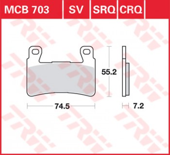 Bremsbelag TRW vorne für Hyosung ST  700 i     11-  MCB703