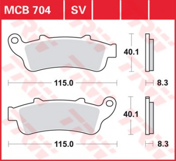Bremsbelag TRW vorne für Honda   250 Jazz   MF07 01-04  MCB704SRM