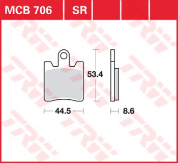 Bremsbelag TRW vorne SYM GTS 200  4 Beläge  07-  MCB706EC