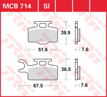 Bremsbelag TRW vorne für Kawasaki KX 65       00-  MCB714EC