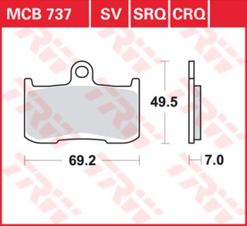 Bremsbelag TRW vorne für Kawasaki ZX-9R 900 Ninja   ZX900F 02-03  MCB737SV