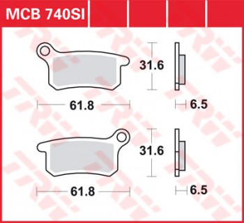 Bremsbelag TRW vorne für KTM SX 65    09-  MCB740SI
