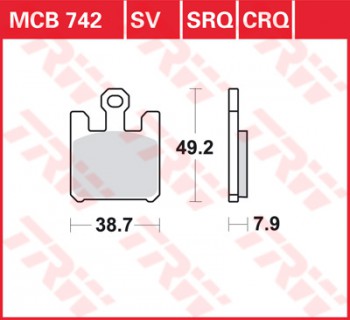 Bremsbelag TRW vorne für Suzuki GSXR 1000   4 Beläge WVBZ 03  MCB742CRQ
