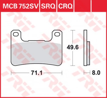 Bremsbelag TRW vorne Suzuki VZR 1800 M 1800 R Intruder   WVCA 06-  MCB752SV