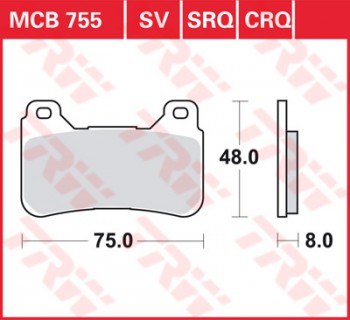 Bremsbelag TRW vorne für Honda  CBR 1000 Fireblade ABS  SC59 12-  MCB755CRQ