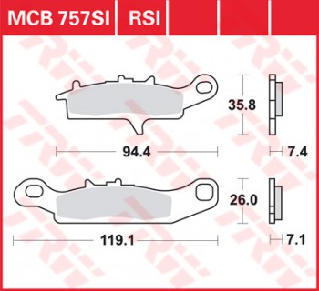 Bremsbelag TRW vorne für Kawasaki KFX 450  links SF450B 07-  MCB757RSI