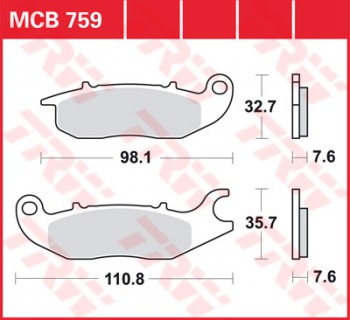 Bremsbelag TRW vorne für Honda CBF 125    09-  MCB759
