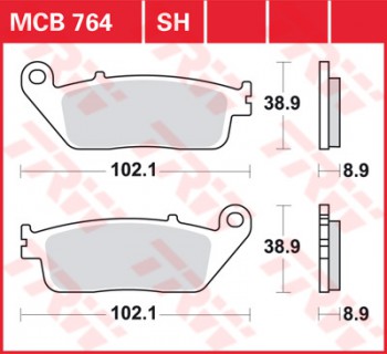 Bremsbelag TRW hinten  für Honda FJS 600 Silver Wing, ABS   01-09   MCB764SRM