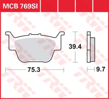 Bremsbelag TRW hinten  für Honda TRX 680 FA6, FGA6 Rincon  06-   MCB769SI