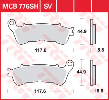 Bremsbelag TRW vorne Suzuki VLR 1800 C 1800 R Intruder  WVCT 08-11  MCB776SV