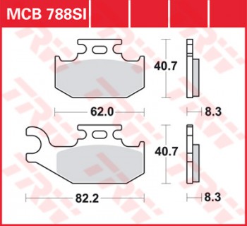 Bremsbelag TRW vorne für Suzuki LT-A 400 King Quad links  08-12  MCB788SI