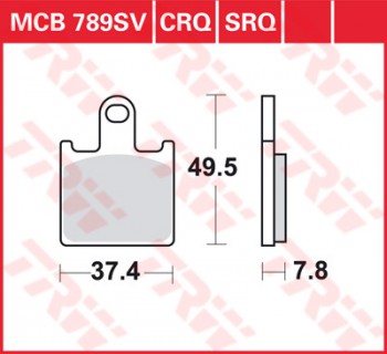 Bremsbelag TRW vorne für Kawasaki Z 750 R, ABS 4 Beläge ZR750N 11-12  MCB789SV
