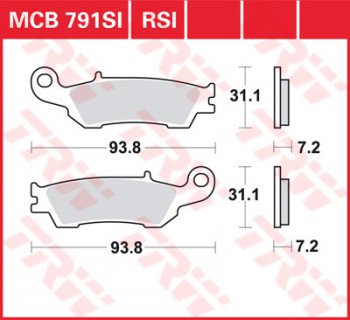 Bremsbelag TRW vorne für Yamaha YZ 125    08-  MCB791EC