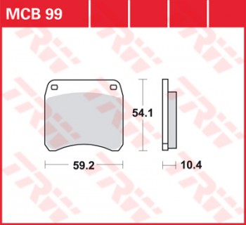 Bremsbelag TRW hinten  für Triumph   750 Bonneville T140V   75-83   MCB99