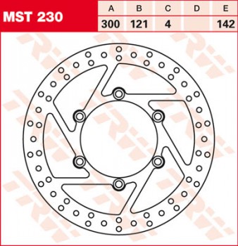 Bremsscheibe TRW vorne starr für Suzuki DR 800 S, SU SR42B/43B 91-99  MST230
