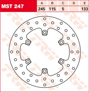 Bremsscheibe TRW hinten starr für Ducati   851 Strada, Sp ZDM851S3... 90-91  MST247