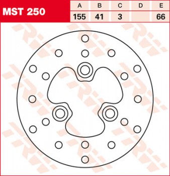 Bremsscheibe TRW vorne starr Adly  50 /90/100 Road Tracker  04-06  MST250