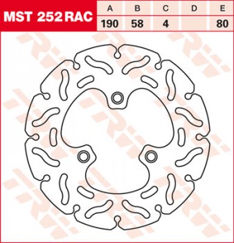 Bremsscheibe TRW vorne starr RAC Peugeot  150 Looxor P2A 03-04  MST252RAC