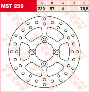 Bremsscheibe TRW hinten starr Yamaha XQ 150 Maxster SG06 01-03  MST259