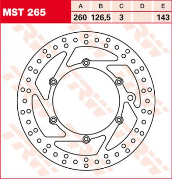 Bremsscheibe TRW vorne starr KTM EXC 450 , Racing KTM-4T-EXC 03-12  MST265