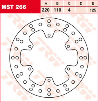 Bremsscheibe TRW hinten starr KTM MX 500  MX500 94-99  MST266
