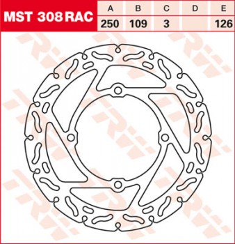 Bremsscheibe TRW vorne starr RAC für Kawasaki KLX 450 R LX450 07-12  MST308RAC