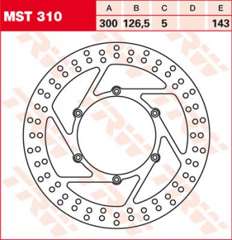Bremsscheibe TRW vorne starr für KTM  620 Adventure  96-99  MST310