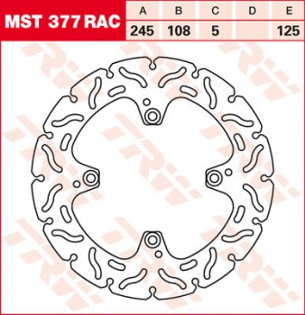 Bremsscheibe TRW hinten starr RAC für Ducati  1100 Multistrada  03-09  MST377RAC